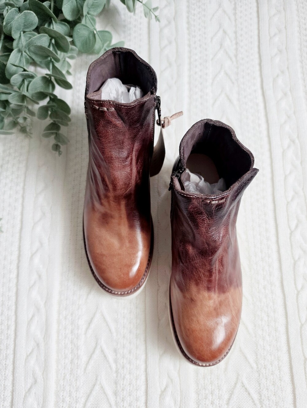 BED STU Lydyi Boots Cold Brew Tie Dye Leather Platform Ankle Bootie NIB 6 - Picture 13 of 15